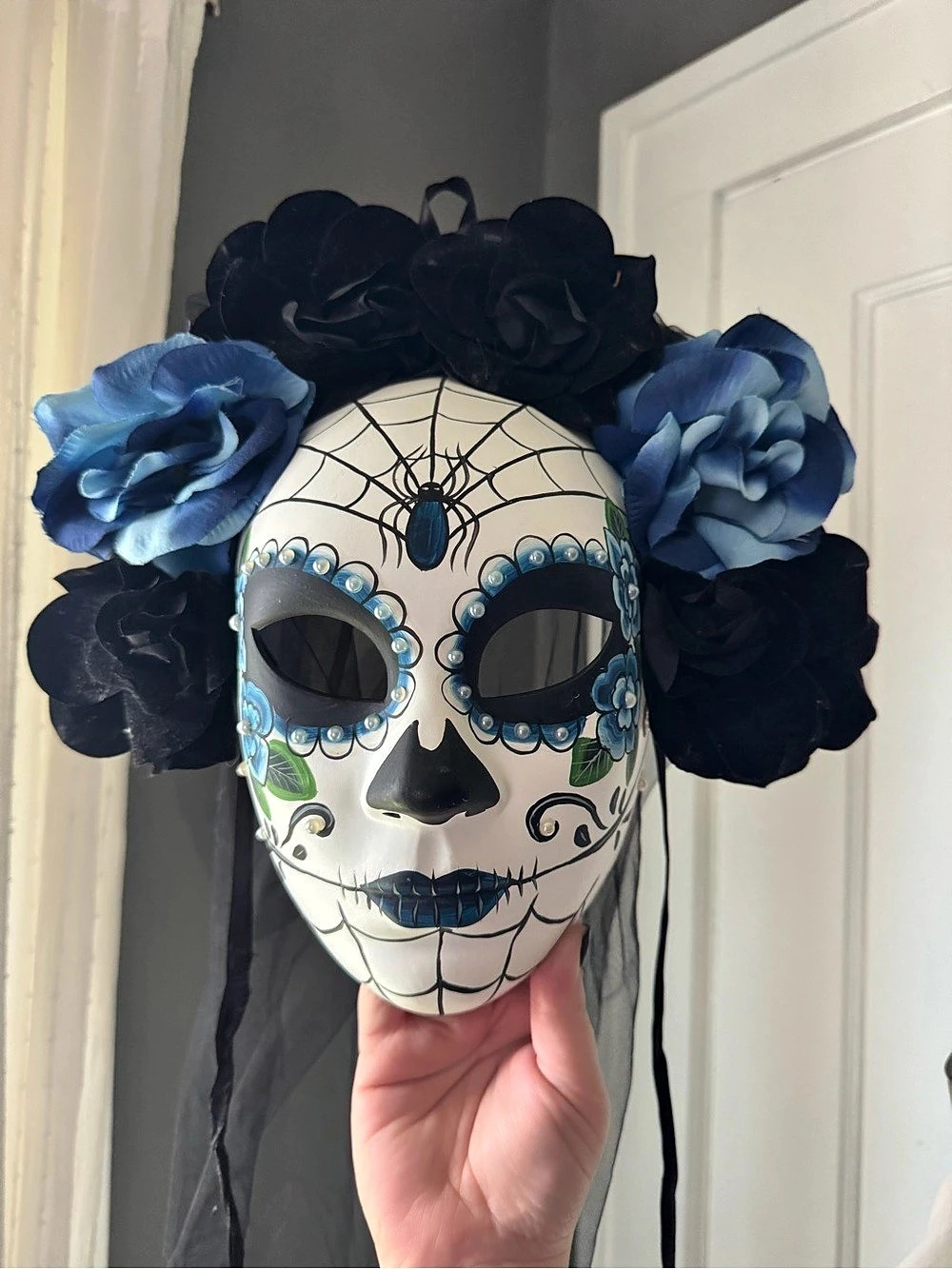 Sugar Skull Floral Masquerade Mask